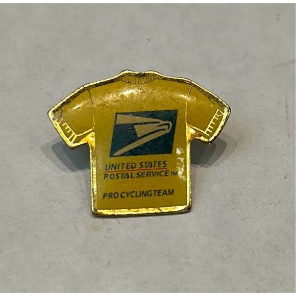 Vtg USPS Pro Cycling Lapel Hat Pin Jersey Shirt Metal Eagle Logo United States P - Picture 1 of 3